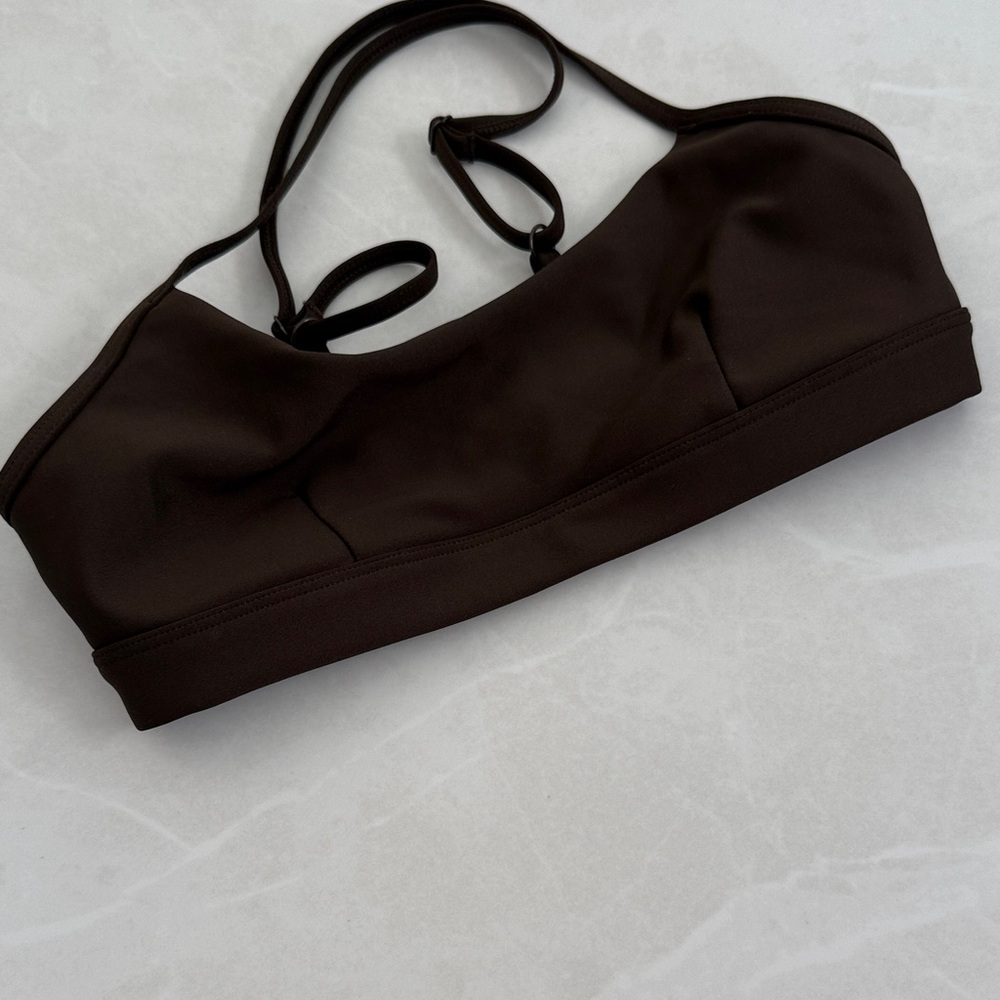 ALO Yoga Smooth Dark Brown Bralette